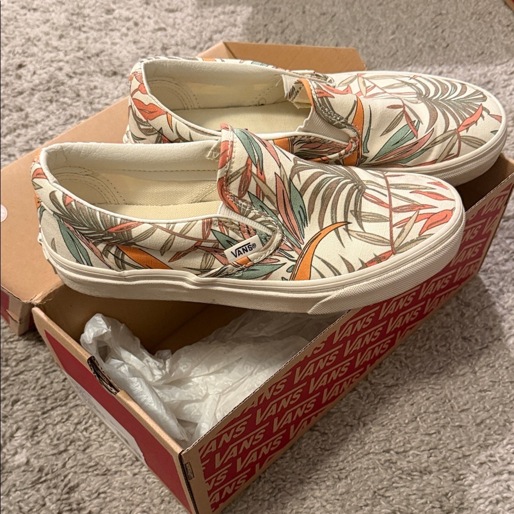 Vans Red and Brown Classic Slip-On Box - Picture 5 of 6